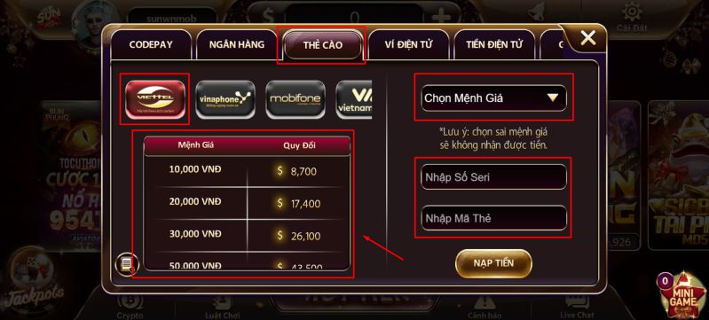Hướng dẫn chi tiết cách nạp tiền Sunwin qua các kênh phổ biến